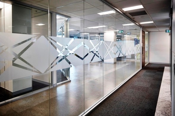 Office partition window frosting