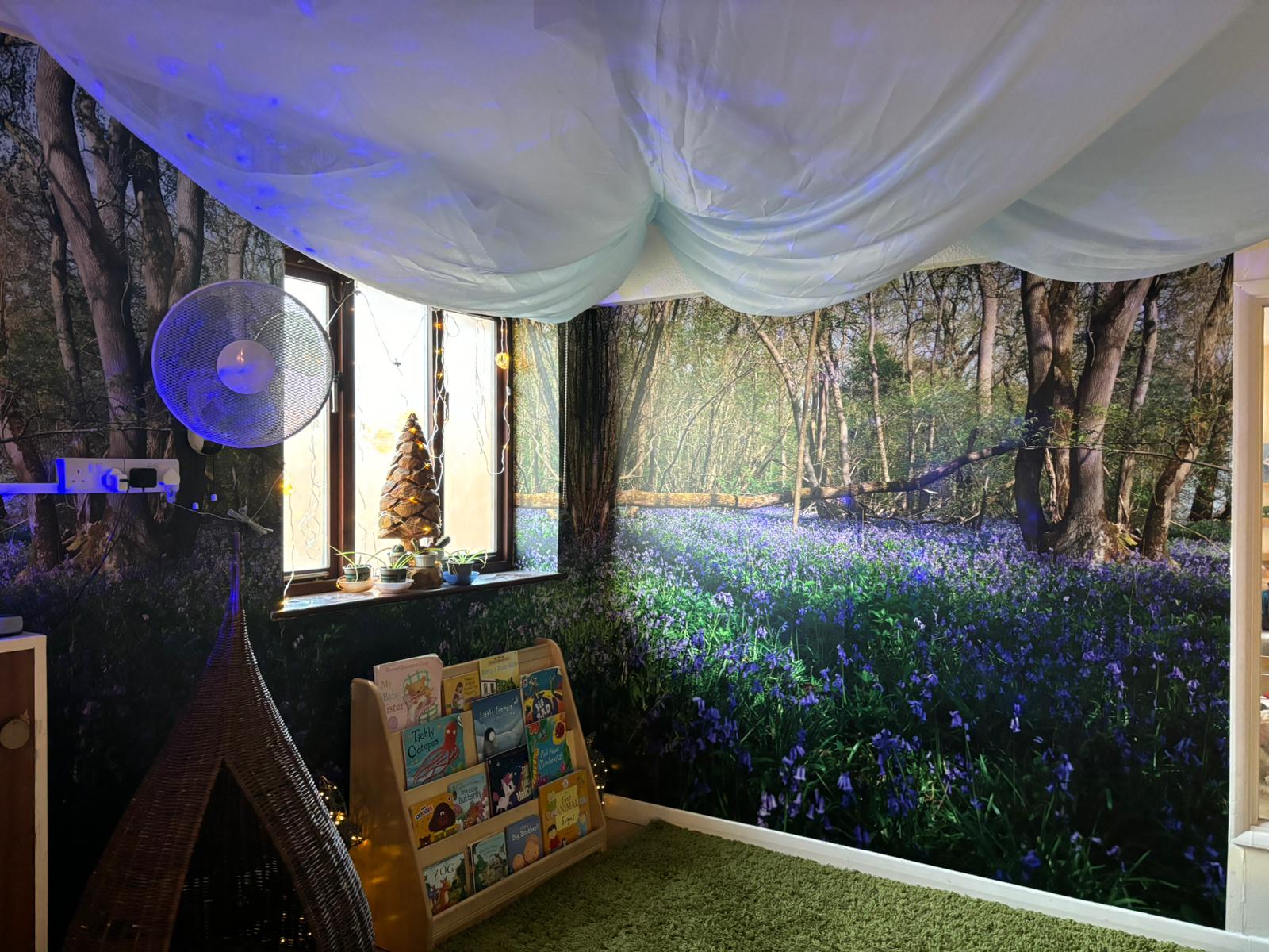 Wall mural – bluebell forest sensory room